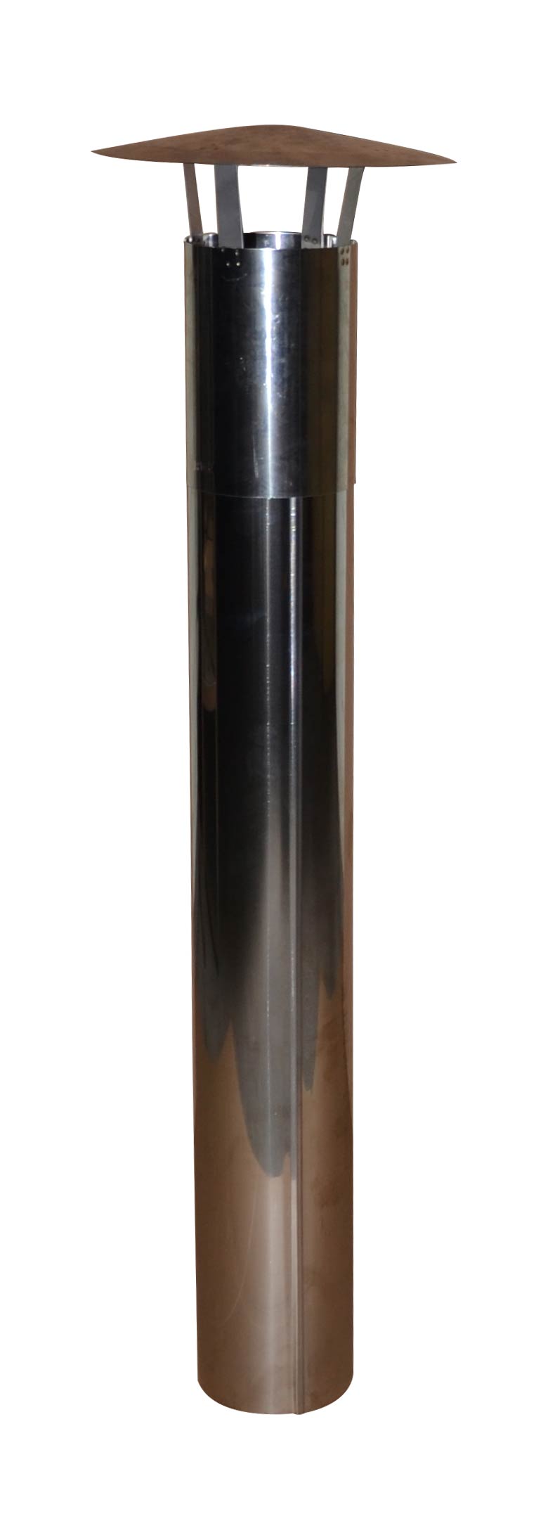 Kaminrohr 140mm aus Edelstahl mit Abdeckhaube