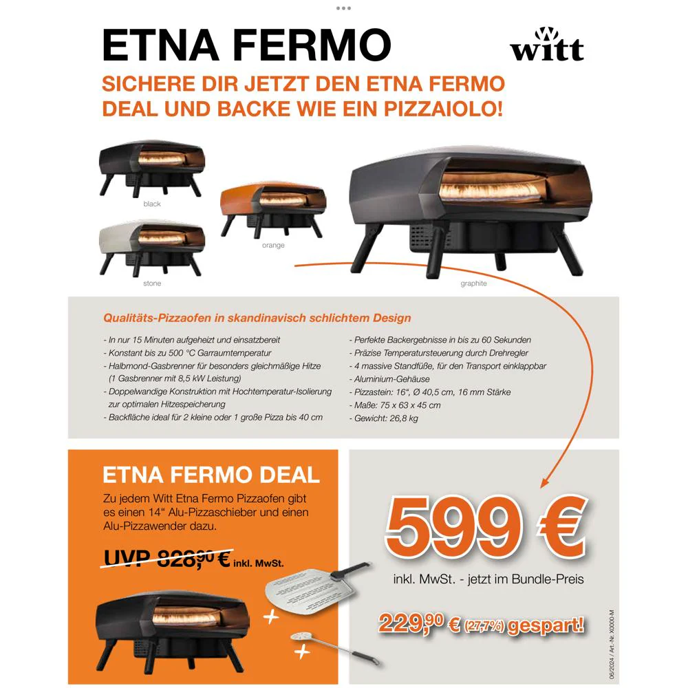 Witt Etna Fermo Pizzaofen-DEAL, 1 Brenner